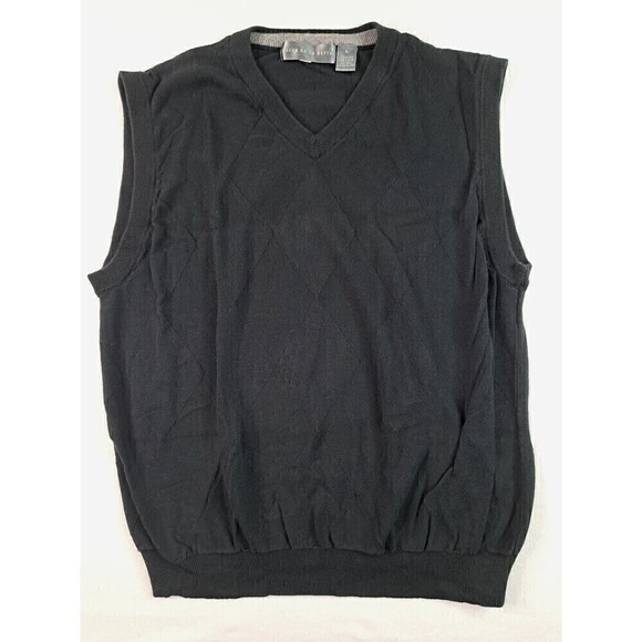 Oscar de la Renta Other - Oscar De La Renta Argyle Golf Sweater Vest Black Mens XL